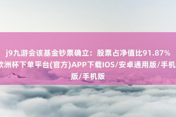 j9九游会该基金钞票确立：股票占净值比91.87%-欧洲杯下单平台(官方)APP下载IOS/安卓通用版/手机版