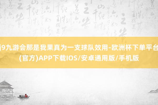 j9九游会那是我果真为一支球队效用-欧洲杯下单平台(官方)APP下载IOS/安卓通用版/手机版