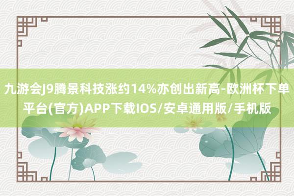 九游会J9腾景科技涨约14%亦创出新高-欧洲杯下单平台(官方)APP下载IOS/安卓通用版/手机版