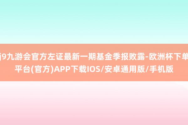 j9九游会官方左证最新一期基金季报败露-欧洲杯下单平台(官方)APP下载IOS/安卓通用版/手机版